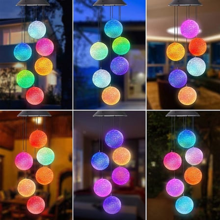 Solar Garden Lights Hanging EVA Ball Güneş Enerjili Asılabilir Bahçe Aydınlatma IP44 Dış Mekan Dekoratif LED Işık 6 Saat Şarj 8 Saat Aydınlatma EVA Top Sarkıt Lamba | TP6