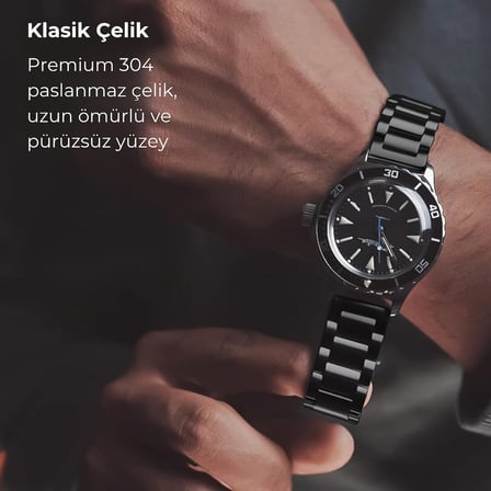 Huawei Uyumlu Premium Üç Bakla Paslanmaz Çelik Kordon - Huawei Watch GT6/GT6 Pro/GT5/GT5 Pro/GT4/Watch 4 Pro/GT3/GT3 Pro/GT2/GT2 Pro 46mm Uyumlu