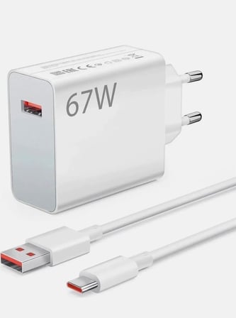 Hızlı Şarj Aleti Seti, USB-A Girişli, USB-C Kablo Dahil, Beyaz