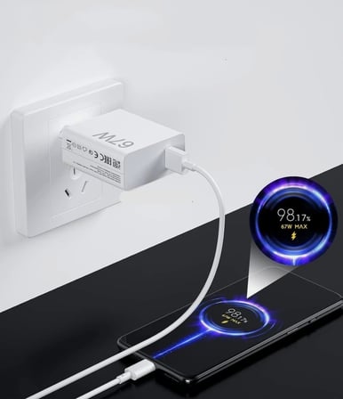 Hızlı Şarj Aleti Seti, USB-A Girişli, USB-C Kablo Dahil, Beyaz