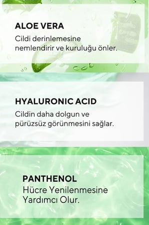 Ceel Yoğun Nemlendirici Jel Yüz Kremi 50 ml, Hyalüronik Asit ve Panthenol ile Cilt Bariyeri Destekleyici, Aloe Vera Özlü Su Bazlı Ferahlatıcı Bakım ve Makyaj Bazı
