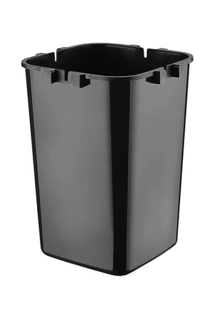 Tutma Saplı İç Kovalı Tezgah Üstü Mutfak Çöp Kovası, 8 Litre, Kilitli Kapak, Click Kapak, 24x24x30 cm (SİYAH, 8 LİTRE)