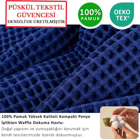 Waffle Banyo Havlusu, 80x160 cm Büyük Boy Havlu Pakette 1-Adet