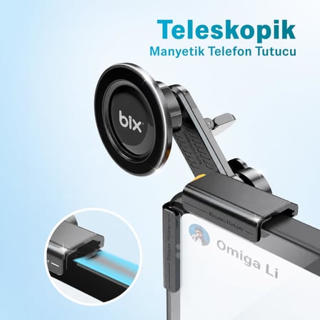 TCH03 Çok Açılı Ayarlanabilir Araç Ekranı Monitör Üstü İçin Teleskopik Manyetik Telefon Tutucu