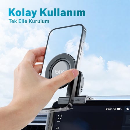 TCH03 Çok Açılı Ayarlanabilir Araç Ekranı Monitör Üstü İçin Teleskopik Manyetik Telefon Tutucu