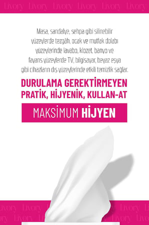 & Cool Serisi Premium Yüzey Temizlik Havlusu Manolya Ferahlığı Doğal Pratik Hijyenik Ferah Kokulu Çok Amaçlı Mutfak Banyo Cam Ahşap Seramik Tezgah Ocak Ev Ofis Temizliği (100 Yaprak)