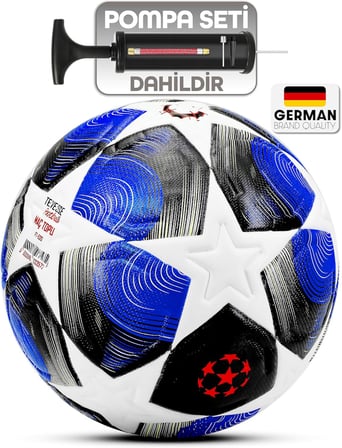 PRO-Serisi Futbol Topu Şampiyonlar Ligi Lazer Kesim Pompa Dahil Halı Saha Maç Futbol Topu Mavi 520