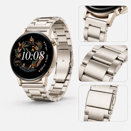 Huawei Watch GT3 42mm Ve GT2 42mm İle Uyumlu Katlanır Klipsli Paslanmaz Çelik Saat Kordonu