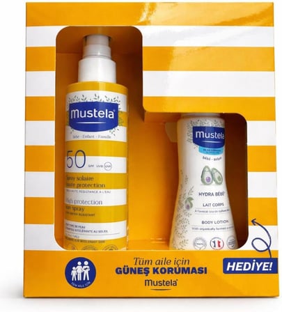 güneş losyon sprey 200 ml spf 50+ 100 ml hydra bebe hediyeli 2026 kofre