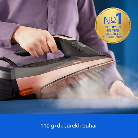8000 Serisi Azur Buharlı Ütü