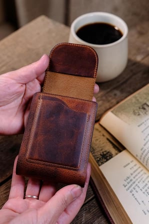 Deri Erkek Cüzdan Kartlık Çok Kart Bölmeli Günlük Kullanım (Taba, Hitit Pro)