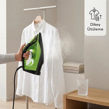 Buharlı Ütü Damlama Önleyici Sistem, Dikey Ütüleme, Yeşil, 2600 Watt