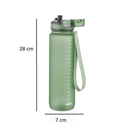 Büyük Boy Suluk - 1000 ml Soft-Touch Tritan Renkli Matara (Kahve)