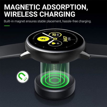 Samsung Galaxy Watch 7 ile Uyumlu 1 Metre USB Şarj Kablosu ve Adaptörü, Type-A Bağlantılı Akıllı Saat Şarj Cihazı