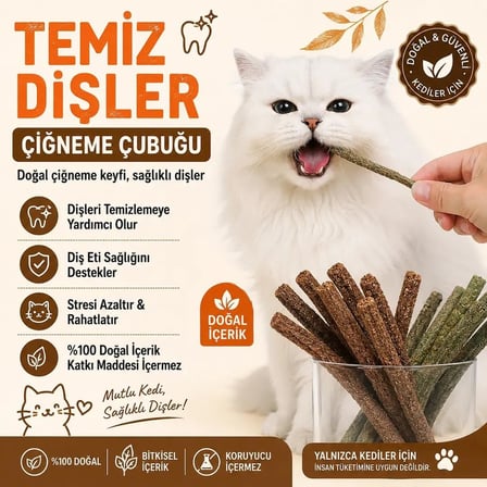 Dişler Matatabi Çiğneme Çubuğu – Doğal Kedi Oyuncağı 4 Adet
