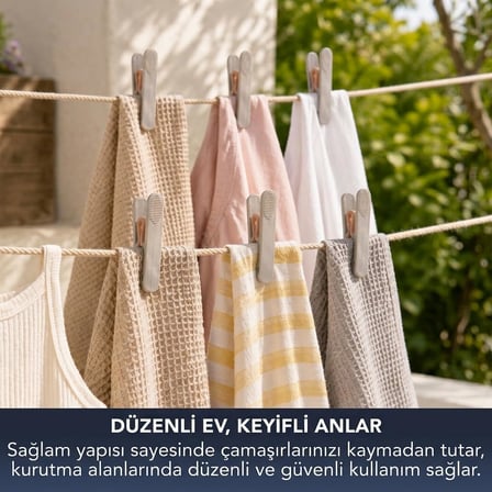 24 Adet Yeni Nesil Yaysız Çamaşır Mandalı, Güçlü Tutuşlu Paslanmaya Dayanıklı Plastik Kurutmalık Mandalı, Gri Pudra Renk Modern Çamaşır Askı İp Balkon Banyo Mandal Seti