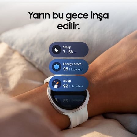 Galaxy Watch9 Koyu Gri, 44mm, Bluetooth, İncelik, Konfor, İkonik Tasarım, Kişiselleştirilmiş Uyku Deneyimi, Sağlık Koçu, 445 mAh Pil, Konuşmak için Bileğini Kaldır (Samsung Türkiye Versiyonu)