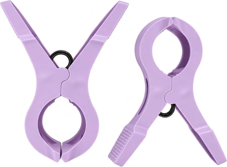 Şezlong Mandalı, Büyük Boy, Plastik, Rüzgar Önleyici, Çamaşır ve Battaniye için, 2'li Paket (Gri)