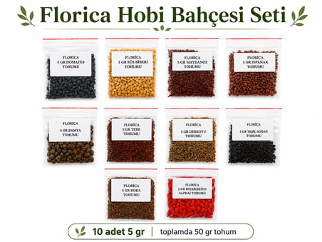 Bahçesi Seti 10 Çeşit Sebze Tohumu Seti Toplam 50 Gr Evde Bahçe Balkon Saksı Tohumu