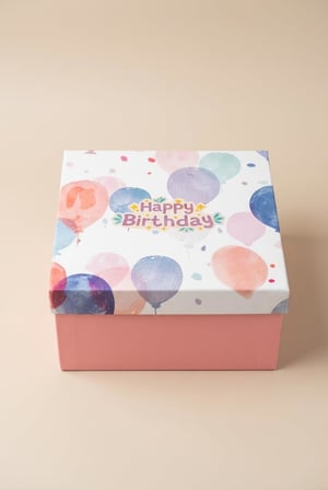 Günü Temalı Hediye Kutusu, Premium Karton Hediye Kutusu, 26x26x13 cm