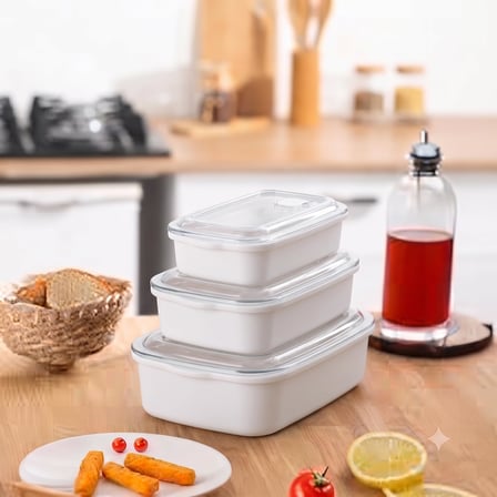 - Valfy Vakum Subaplı Saklama Kabı Seti (3'lü Paket - 2.6 Litre) - Derin Dondurucuya Uygun Bulaşık Makinesinde Yıkanabilir