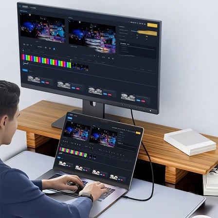 Type-C Kablo 240W PD Hızlı Şarj, 120Gbps Veri Aktarımı, 16K 60Hz Görüntü Desteği, E-Marker Akıllı Çipli, Thunderbolt 3/4/USB4 Geriye Uyumlulu Örgü Kablo