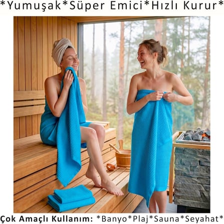 Havlu Takımı, Waffle Dokuma El ve Banyo Havlusu Seti 4-Parça