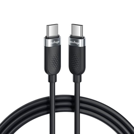 USB-C Silikon Hızlı Şarj ve Veri Kablosu, 60W PD 480 Mbps, Yumuşak ve Dolaşmaya Dirençli, Telefon Tablet Laptop Uyumlu, 1 Metre, Siyah