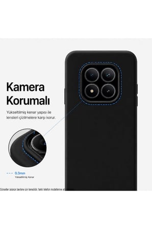 Poco F5 Pro ile Uyumlu Kılıf İnce Sıvı Silikon Tam Koruma Yumuşak Jel Silikon Kapak - Siyah
