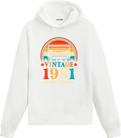 Vintage Kaset Baskılı Regular Kapüşonlu Sweatshirt