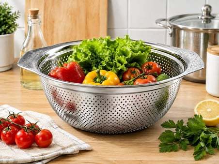 25 cm – Sebze Meyve Makarna & Pirinç İçin Geniş Mutfak Süzgeci