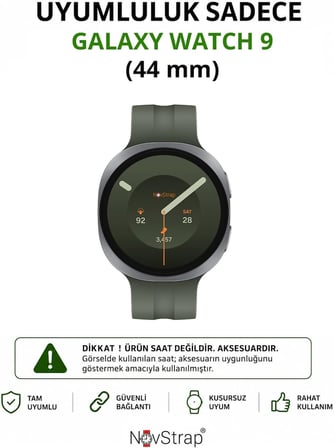 Samsung Galaxy Watch 9 44mm ile Uyumlu Kılıf Sert PC Kasa ve Cam Ekran Koruyucu 360 Tam Koruma SİYAH