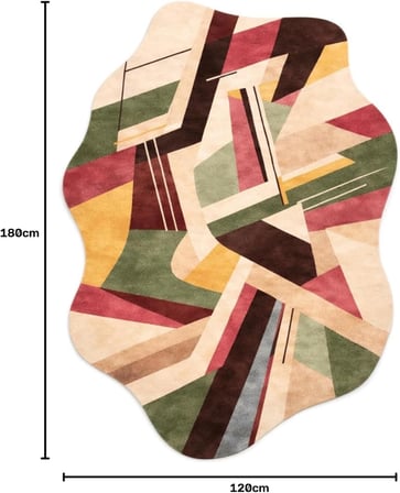 Baskı Pamuk Dokuma Kaymaz Taban Salon Halısı – Antre, Koridor ve Oda İçin, Çok Renkli, 120 x 180