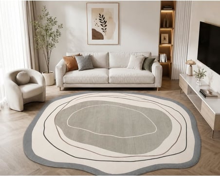 Baskı Pamuk Dokuma Kaymaz Taban Salon Halısı – Antre, Koridor ve Oda İçin, Gri, 120 x 180
