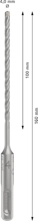 Professional Accessories SDS-Plus-5X Kırıcı Delici Ucu, 4 * 160 mm, 1 Adet (2 paketi)