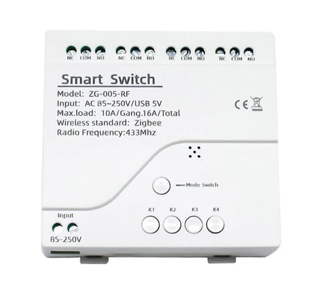 Tuya Zigbee 4CH RF433 Akıllı Anahtar Modülü
