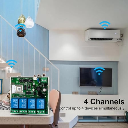 Tuya Zigbee 4CH RF433 Akıllı Anahtar Modülü