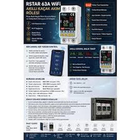  Rstar Wifi Akıllı Kaçak Akım Rölesi – Tuya Uyumlu Aşırı Akım Koruma (RSTAR-63LW) Özellikli Çin Menşeli
