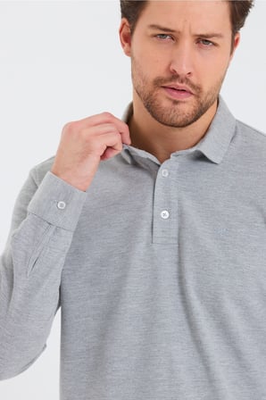 Erkek Polo Yaka Comfort Uzun Kollu Basic Tişört