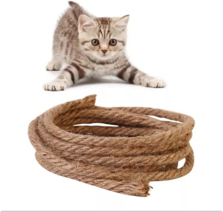 Kedi Tırmalama İpi, 6 mm, 10 Metre, Krem