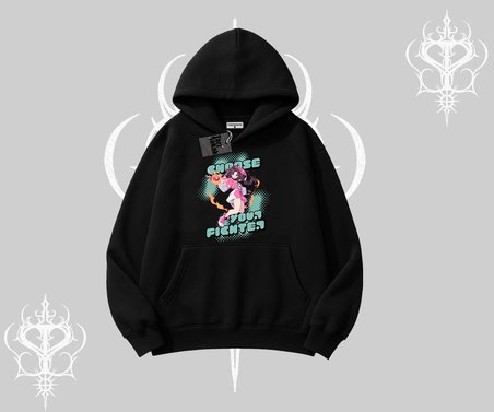Kapşonlu Sweatshirt Oversize  Anime Kız Desenli Japon Stil