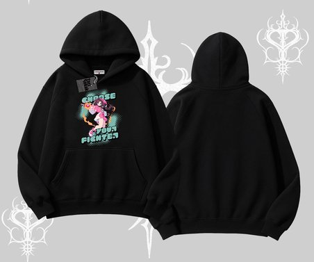 Kapşonlu Sweatshirt Oversize  Anime Kız Desenli Japon Stil