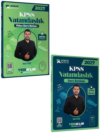 Yediiklim 2027 KPSS Atölye Serisi Genel Kültür Vatandaşlık Video Ders Notu ve Soru Bankası Seti 2 Kitap