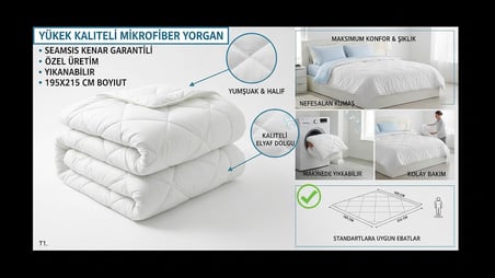 Çift Kişilik Mikrofiber Yorgan Ekstra Yumuşak Boncuk Elyaf 195x215 - Çift Kişilik Ekstra Yumuşaklık DuruClass Home