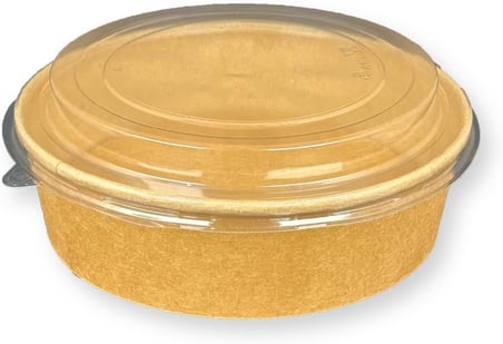 Kraft Karton Salata Kasesi Kapaklı 1100Cc 50 Adet