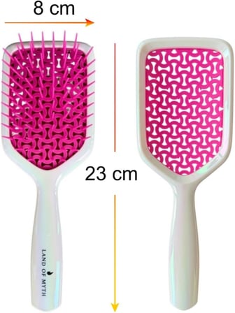 LOM1260 Duşta Saç Açma ve Masaj Fırçası, Islak Saç Açma Tarağı Wet Detangler (İnci Beyazı)