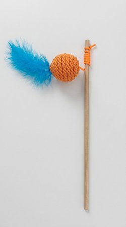 MAJO KEDİ OYUNCAĞI HASIR TOPLU TÜYLÜ KEDİ OLTASI 33 CM