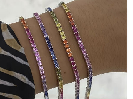 2 mm Renkli Taşlı Suyolu Bileklik