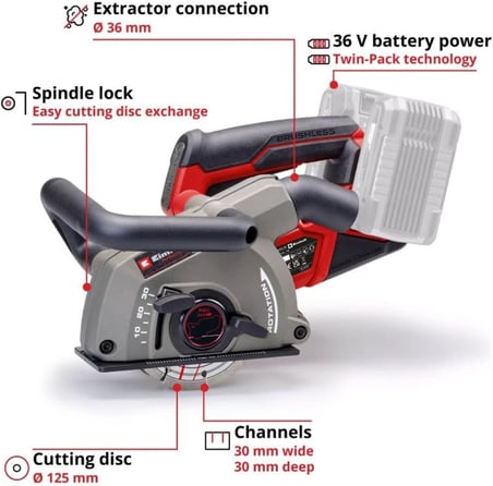 Einhell 4350800 Tp-Ma 36/30 Li Bl Solo Akülü Kanal Açma Makinesi (Akü Dahil Değildir)
