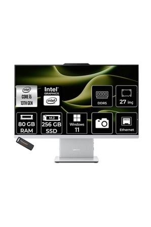 IdeaCentre 27IRH9 i5 13420H 80GB 256GB SSD 27" FHD W11H Gri All in One Bilgisayar